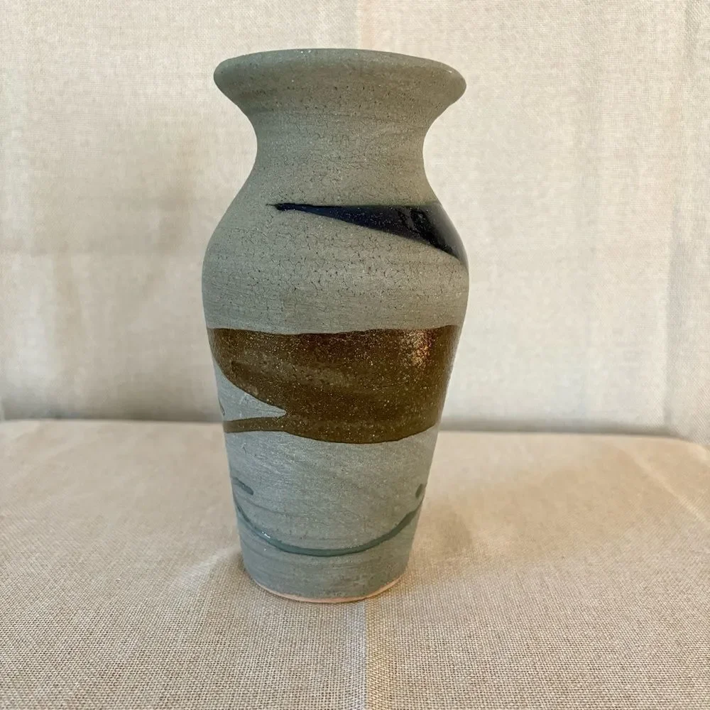 Vintage Handmade Dominican Republic Studio Pottery Vase Stoneware